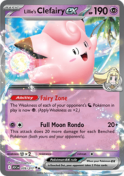 Pokemon TCG : Lillie's Clefairy ex (ASC 076) NM