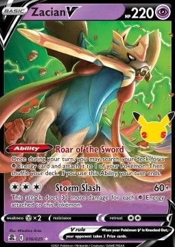 Pokemon TCG : Zacian V (CEL 016) NM