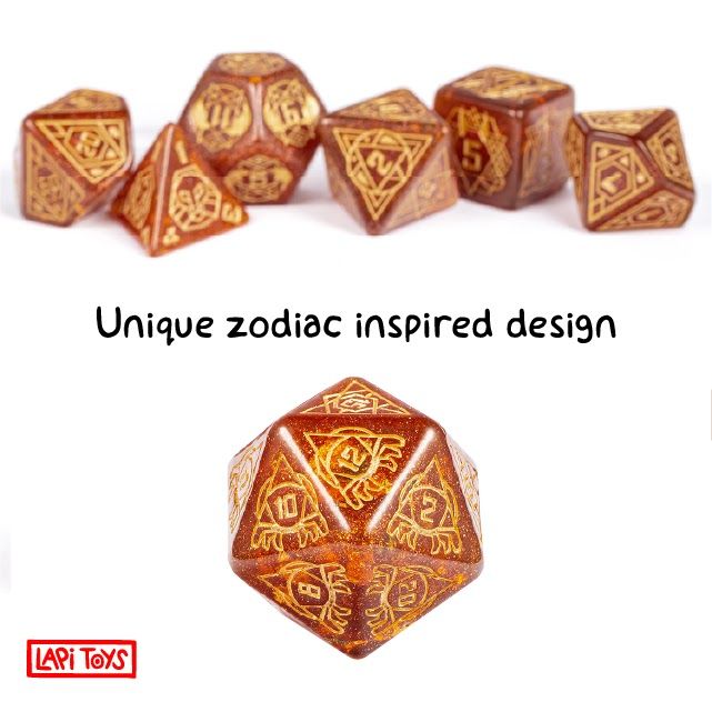 Polydice – Zodiac Flames XL – Set 7 stuks