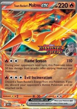 Pokemon TCG : Team Rocket's Moltres ex (xDRI 031) stamped