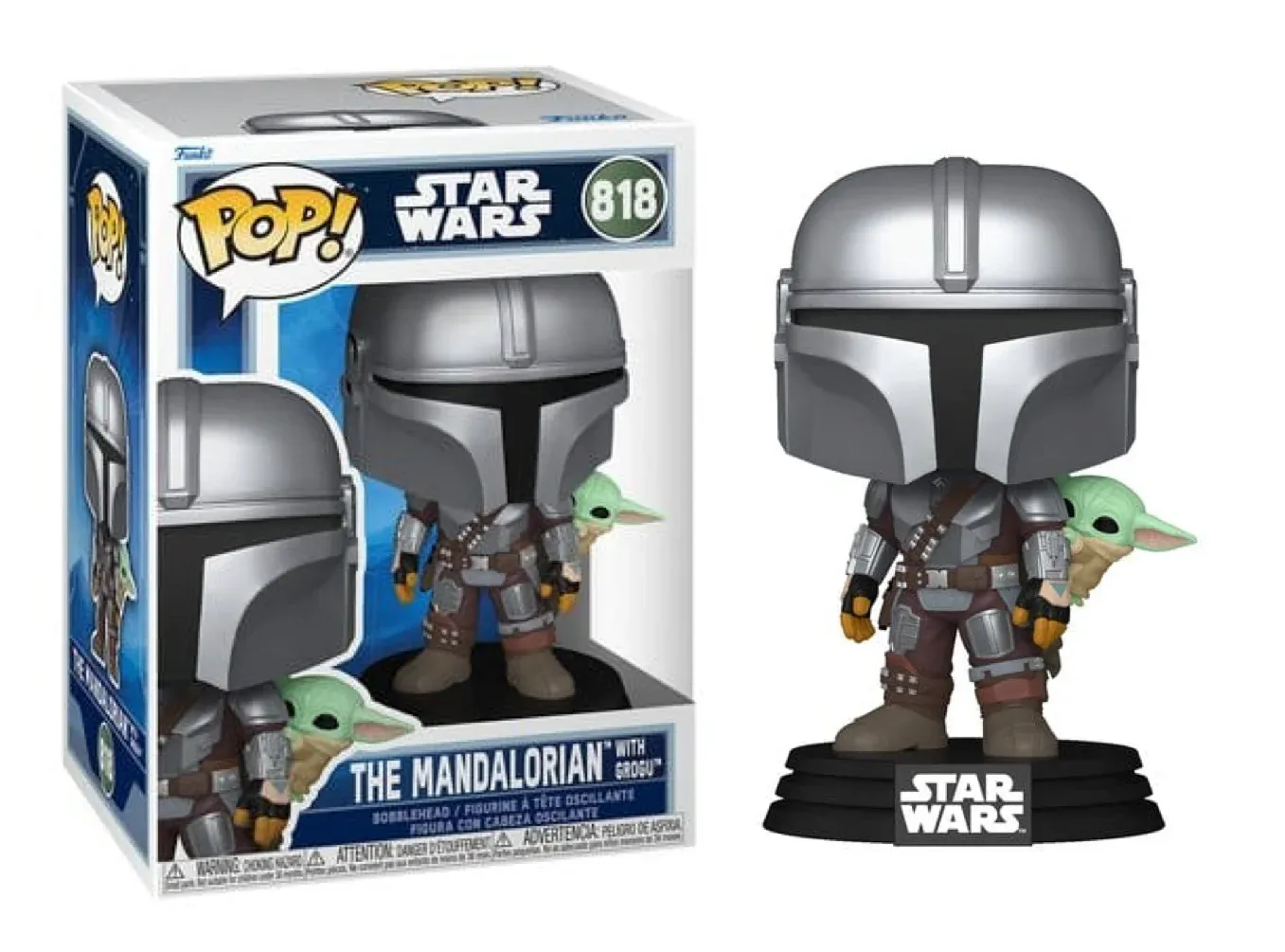 MANDALORIAN &amp; GROGU - POP Star Wars N° 818 - Mandalorian With Grogu