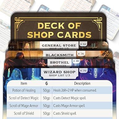 Worlds at a glance: towns &amp; villages shop cards: Shop cards to use with our book or with any D&amp;D campaign!