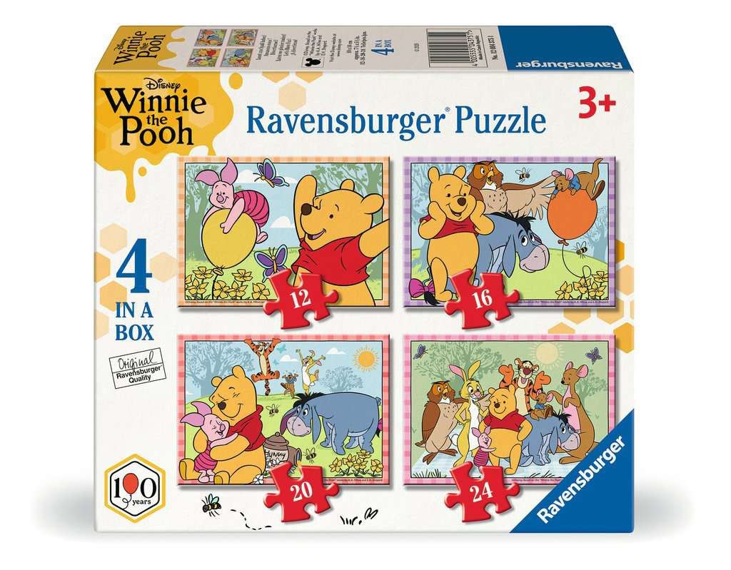 4 in 1 puzzel - Disney Winnie de Poeh - 12+16+20+24 stukjes