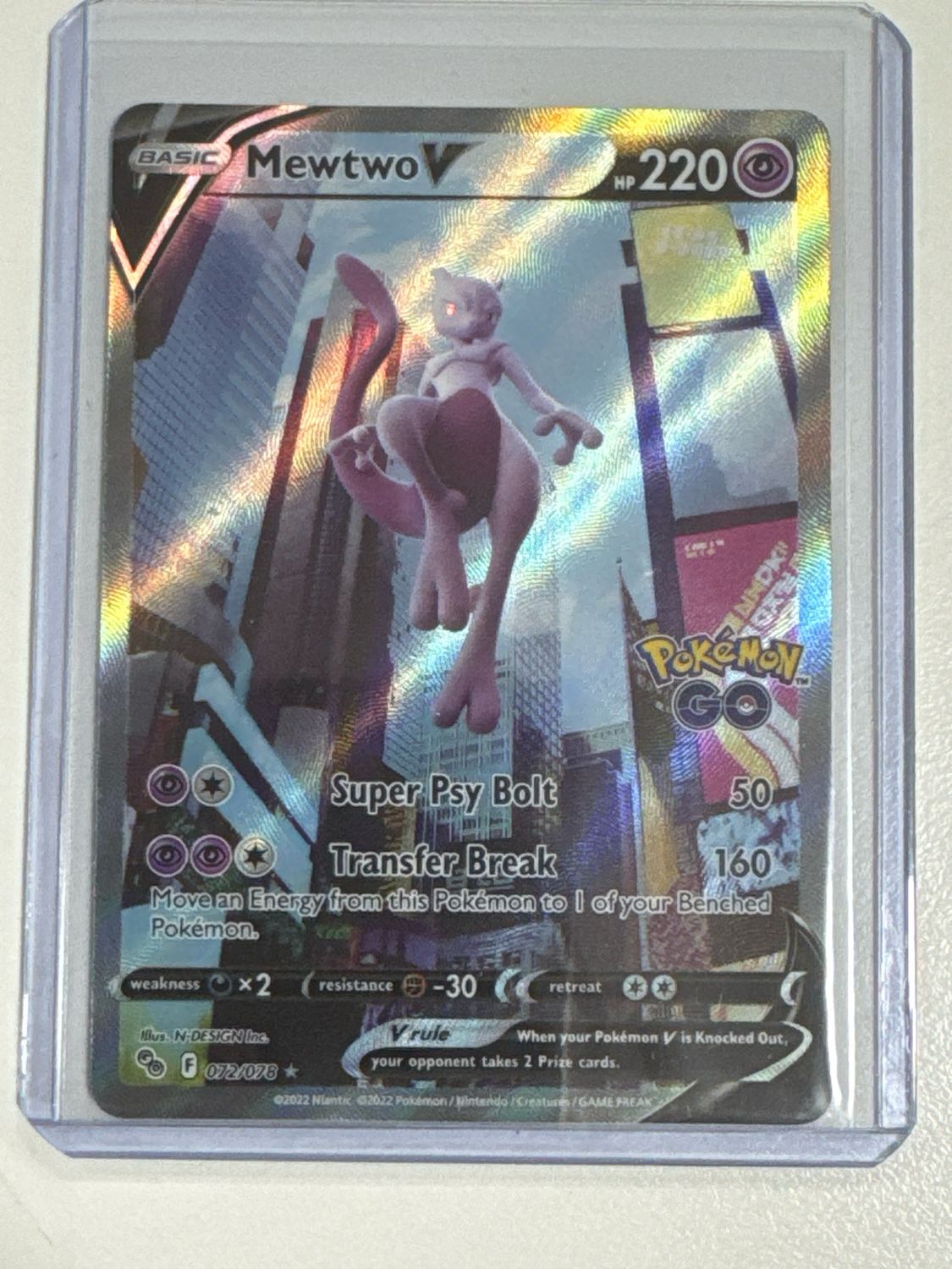 Pokemon TCG : Mewtwo V (PGO 072)
