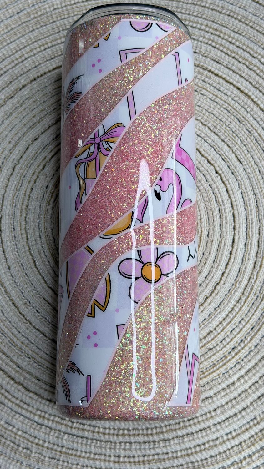 Girly Pink Flamingo Tumbler
