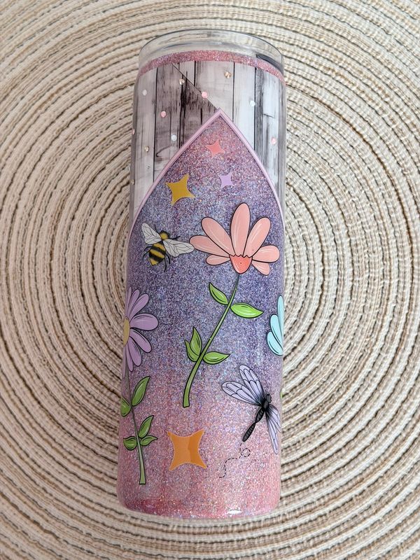 Daisy V Split Rhinestone Accents Tumbler