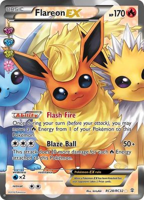 Flareon EX Full Art Holo Generations RC28/RC32