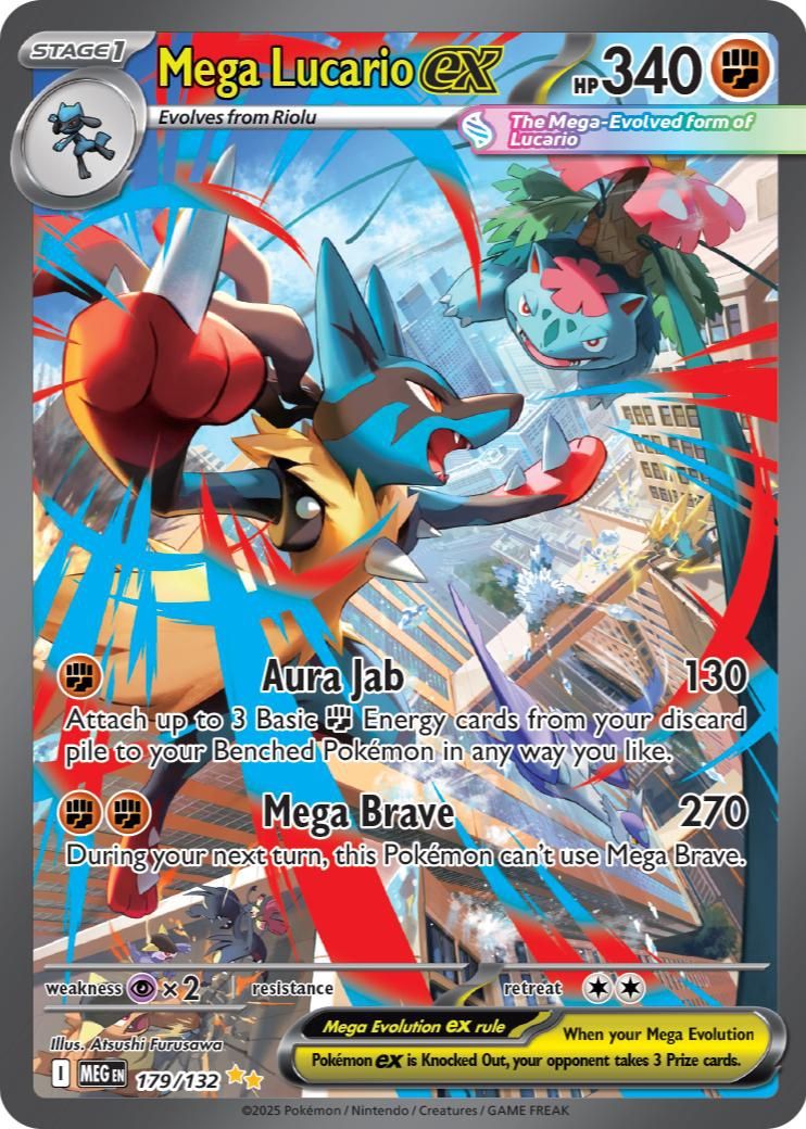 Mega Lucario EX Full Art Holo Mega Evolution 179/132