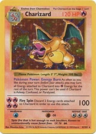 Charizard Holo Shadowless Base Set 4/102