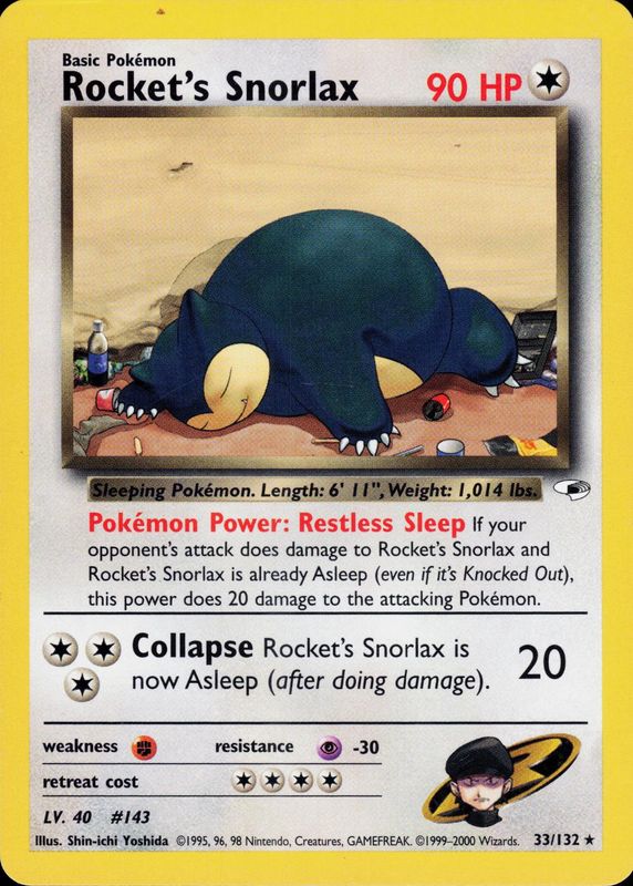 Rocket&#39;s Snorlax Gym Heroes 33/132