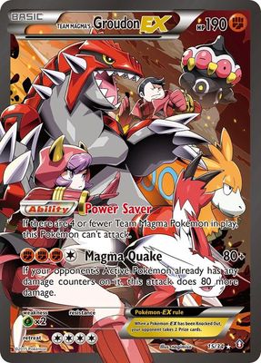 Team Magma's Groudon EX Full Art Holo Double Crisis 15/34