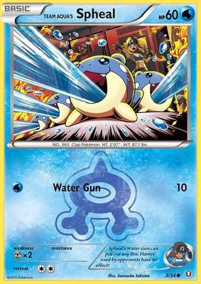 Team Aqua's Spheal Reverse Holo Double Crisis 3/34