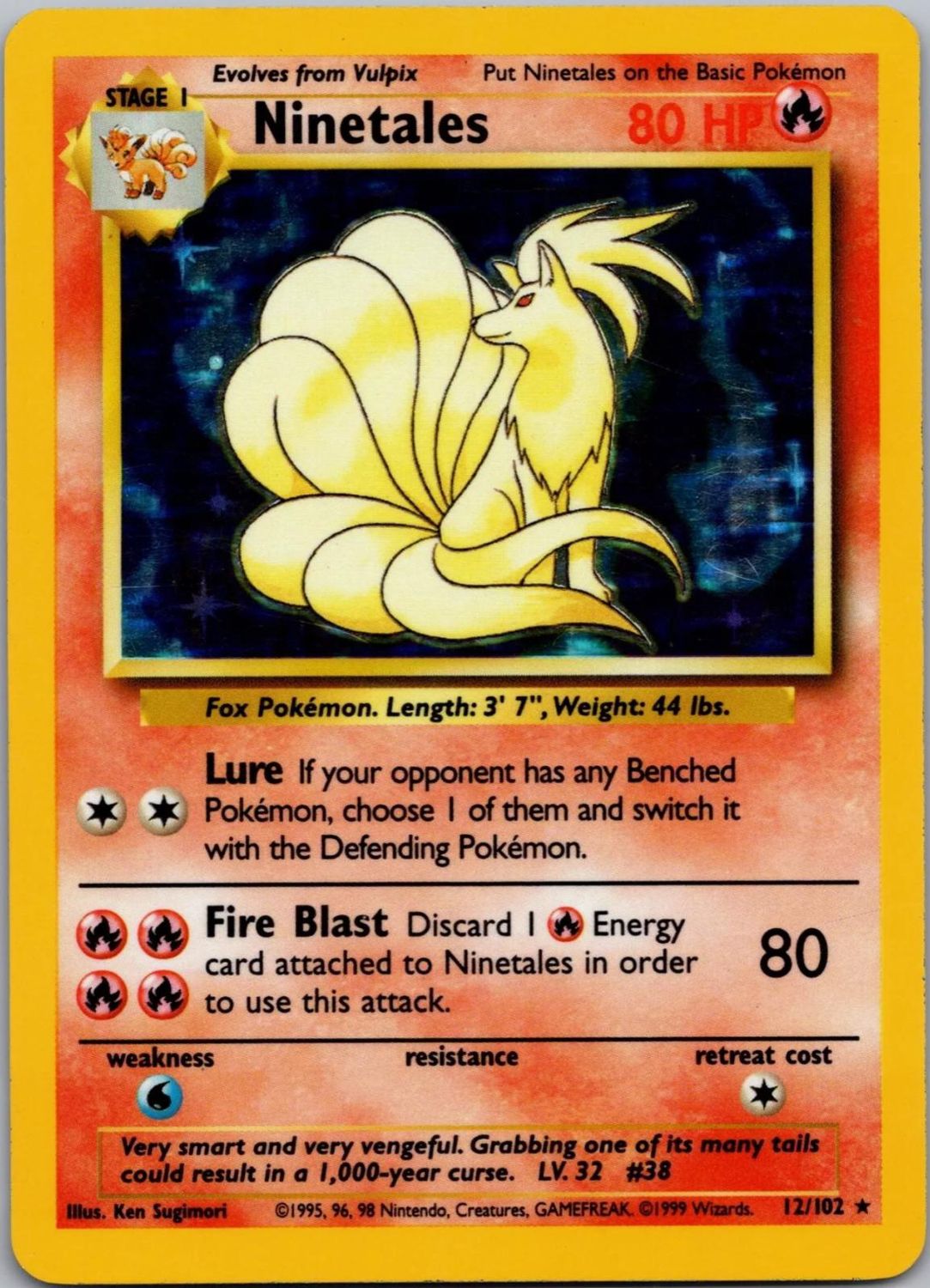 Ninetales Holo Base Set 12/102