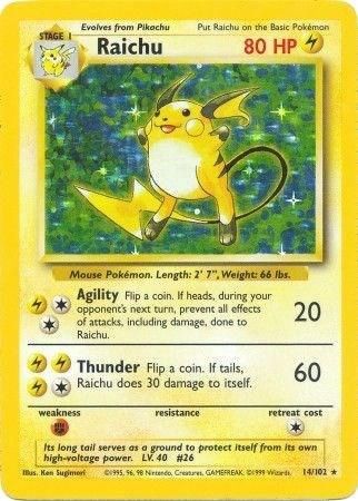 Raichu Holo Base Set 14/102