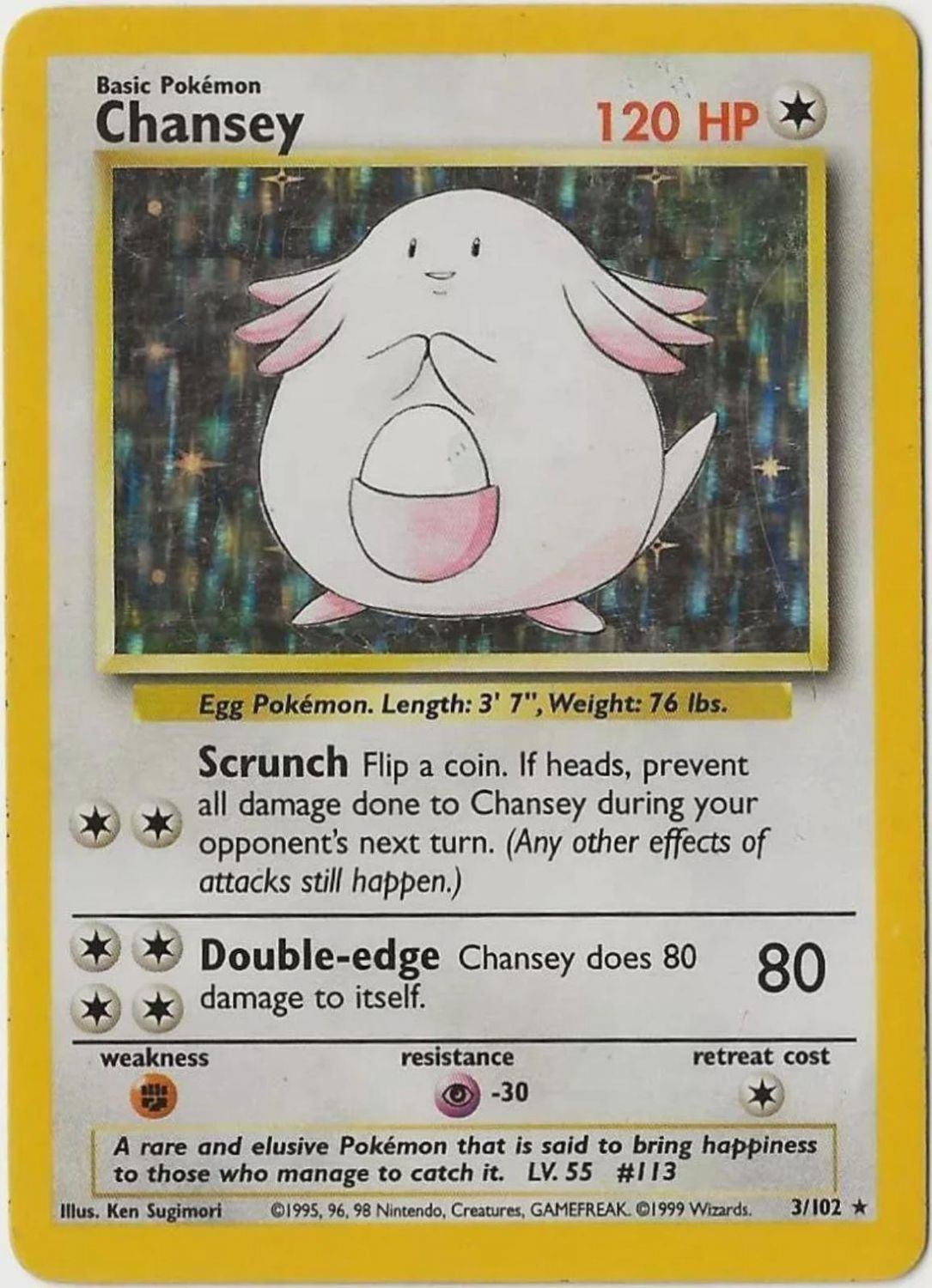 Chansey Holo Base Set 3/102