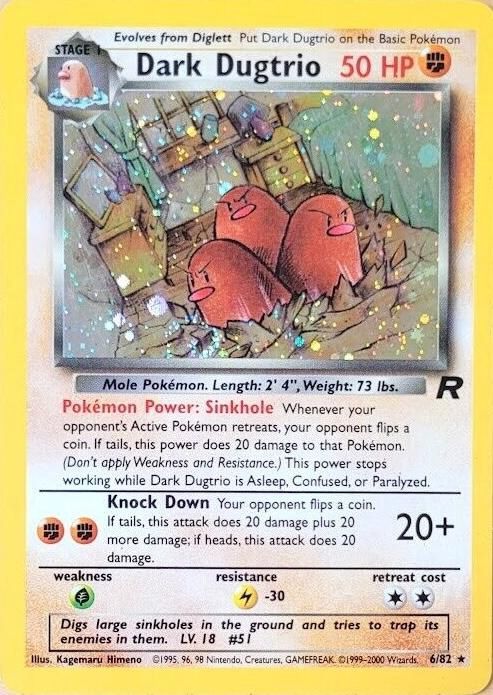 Dark Dugtrio Holo Team Rocket 6/82