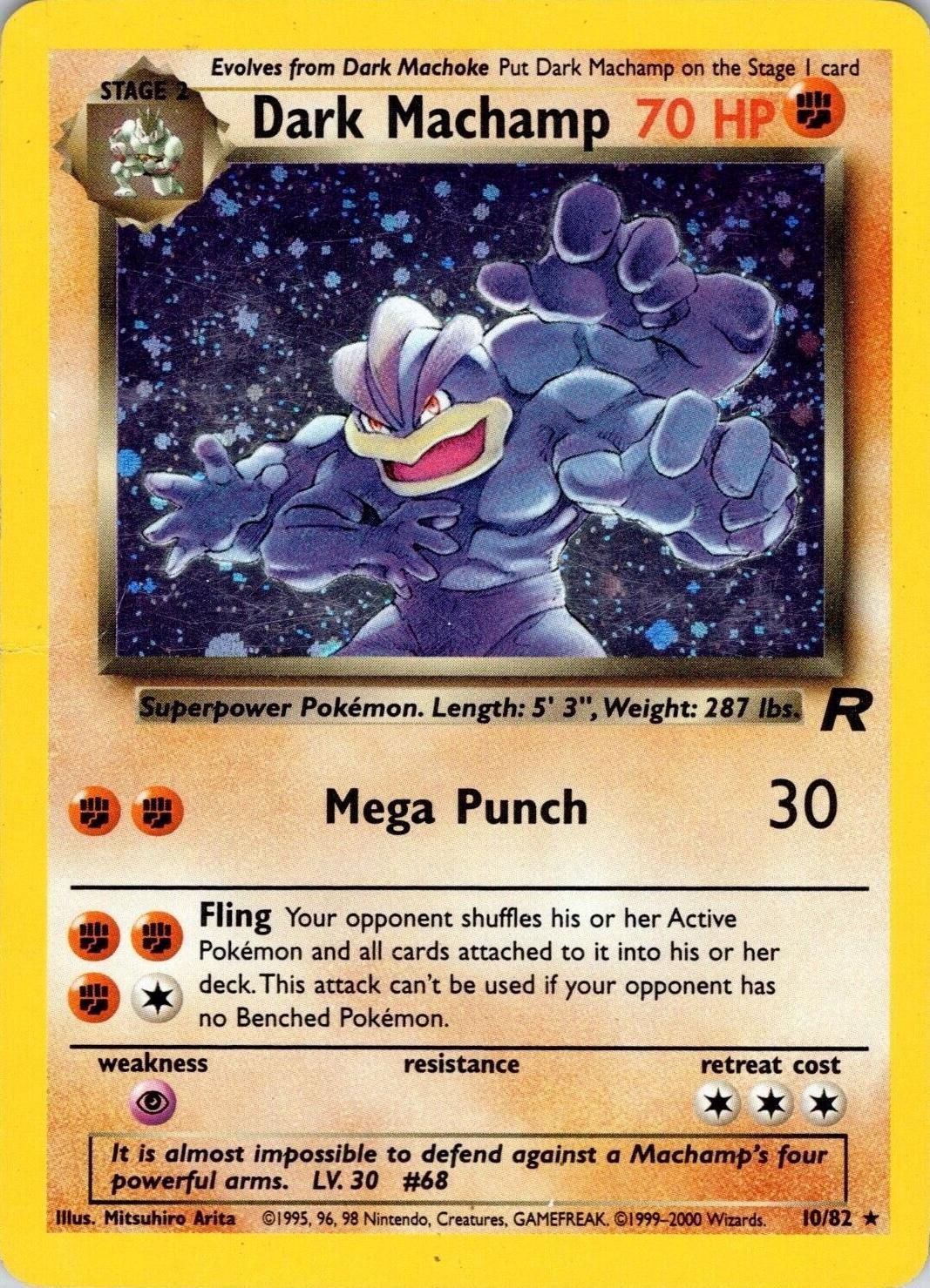 Dark Machamp Holo Team Rocket 10/82
