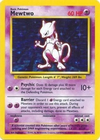 Mewtwo Holo Base Set 10/102