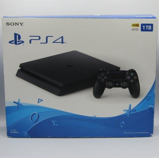 PS4 Slim Console, Condition: 1 TB CIB