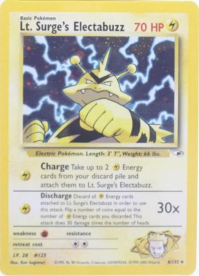 Lt. Surge's Electabuzz Holo Gym Heroes 6/132