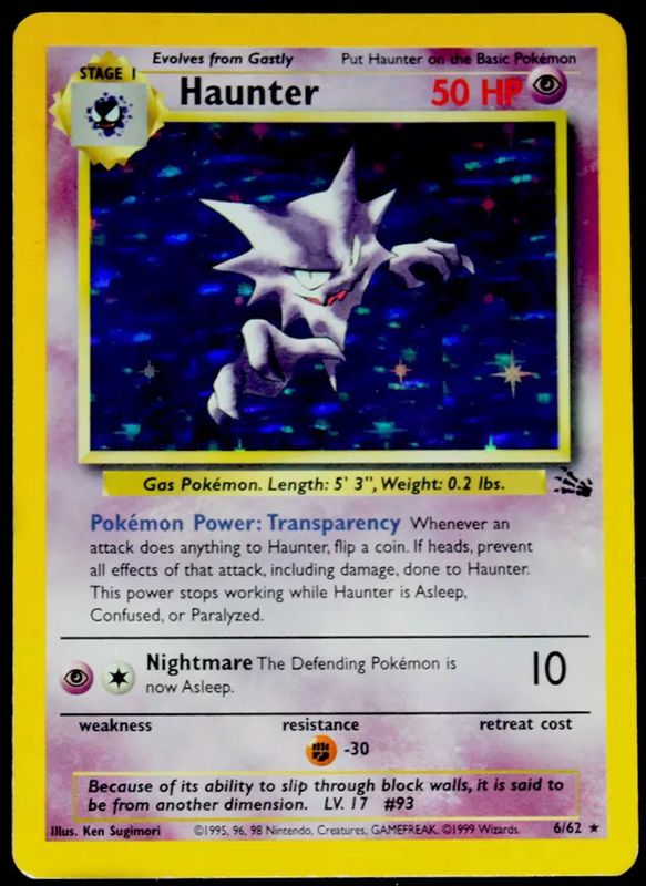 Haunter Holo Fossil 6/62