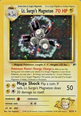 Lt. Surge's Magneton Holo Gym Heroes 8/132