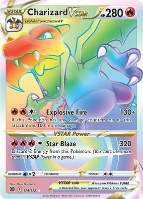 Charizard VSTAR Full Art Secret Holo Brilliant Stars 174/172