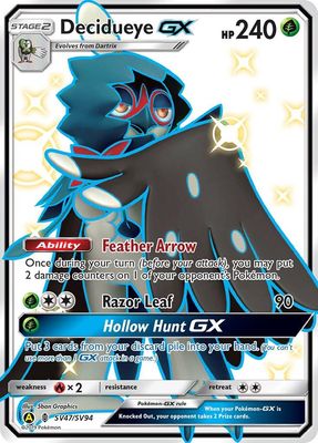 Decidueye GX Full Art Holo Hidden Fates SV47/SV94