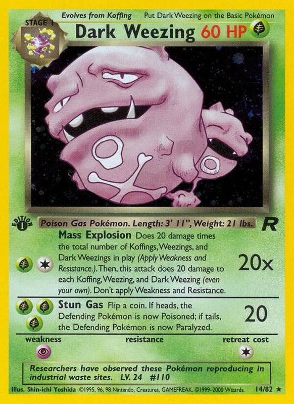 Dark Weezing 1st Edition Holo Team Rocket 14/82