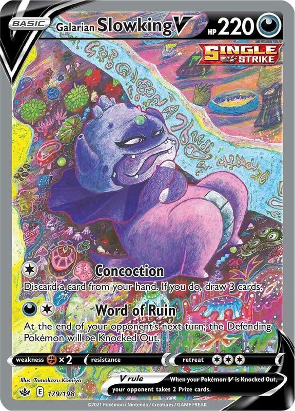 Galarian Slowking V Full Art Holo Chilling Reign 179/198