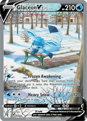 Glaceon V Full Art Holo Evolving Skies 175/203