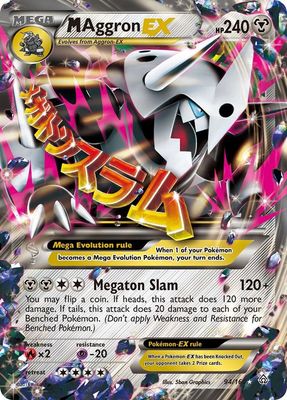M Aggron EX Holo Primal Clash 94/160
