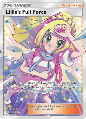 Lillie's Full Force Full Art Holo Cosmic Eclipse 230/236