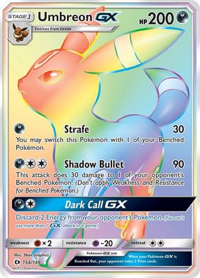 Umbreon GX Full Art Secret Holo Sun &amp; Moon 154/149
