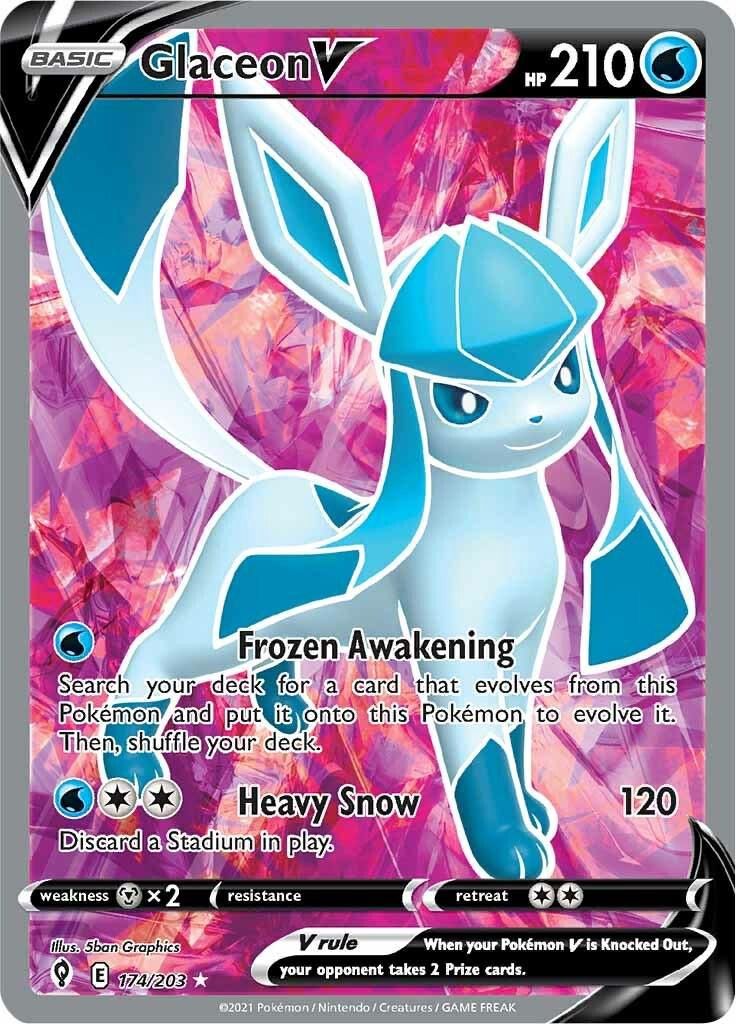 Glaceon V Full Art Holo Evolving Skies 174/203