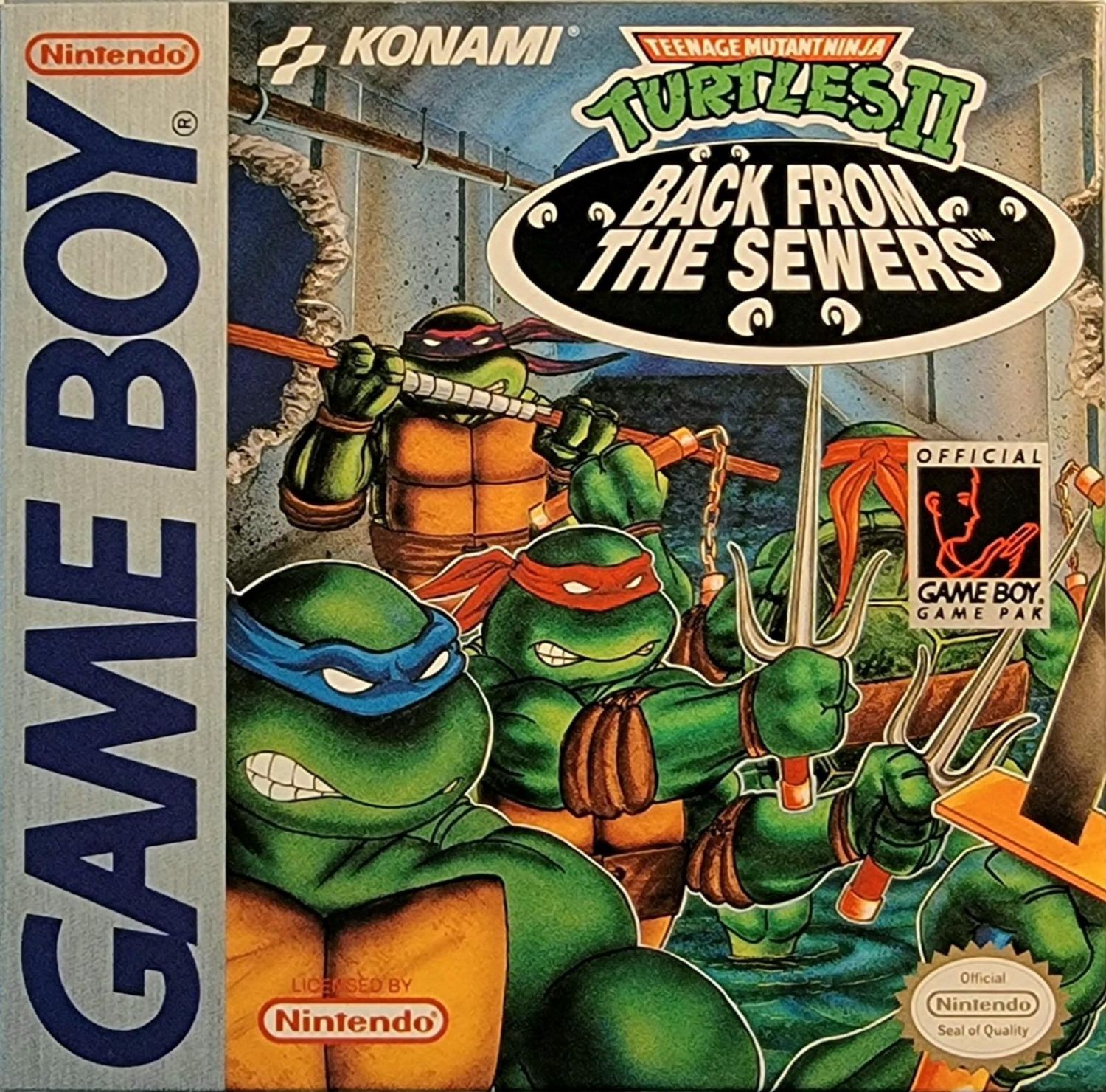 Teenage Mutant Ninja Turtles II 2 Back from the Sewers for Game Boy