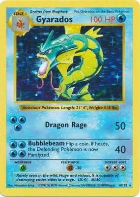Gyarados Holo Shadowless Base Set 6/102