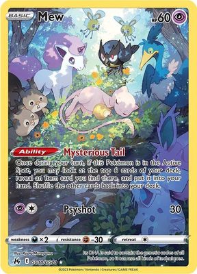 Mew Holo Crown Zenith GG10/GG70