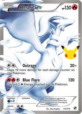 Reshiram Holo Celebrations 113/114