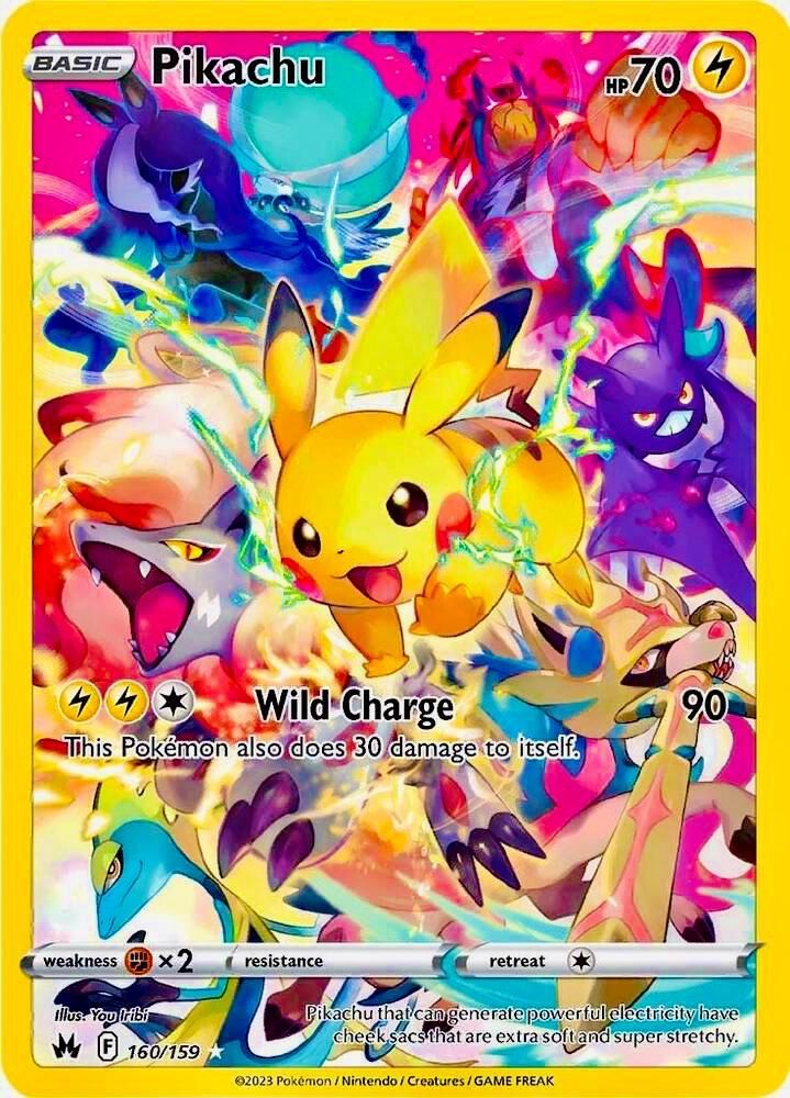 Pikachu Full Art Secret Holo Crown Zenith 160/159