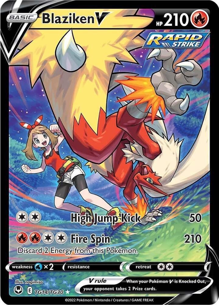 Blaziken V Full Art Holo Silver Tempest TG14/TG30