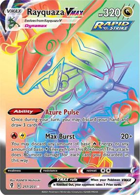 Rayquaza VMAX Full Art Holo Evolving Skies 217/203