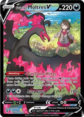 Galarian Moltres V Full Art Holo Astral Radiance TG20/TG30