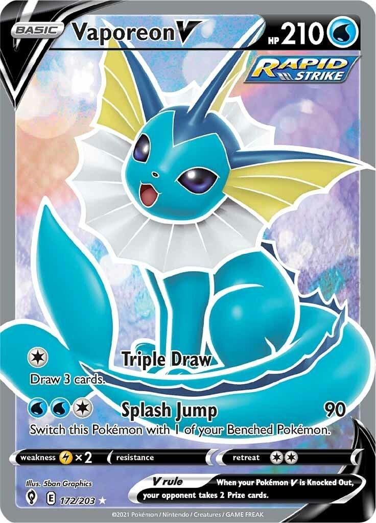 Vaporeon V Full Art Evolving Skies 172/203