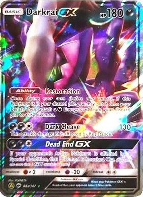 Darkrai GX Holo Burning Shadows 88a/147