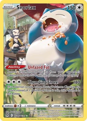 Snorlax Full Art Holo Lost Origins TG10/TG30
