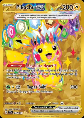 Pikachu EX Full Art Holo Surging Sparks 247/191