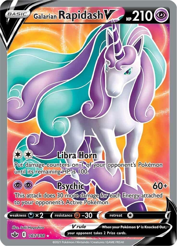 Galarian Rapidash V Full Art Holo Chilling Reign 167/198