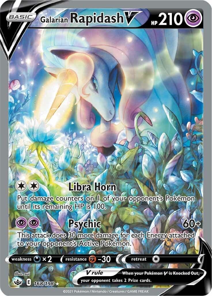 Galarian Rapidash V Full Art Holo Chilling Reign 168/198