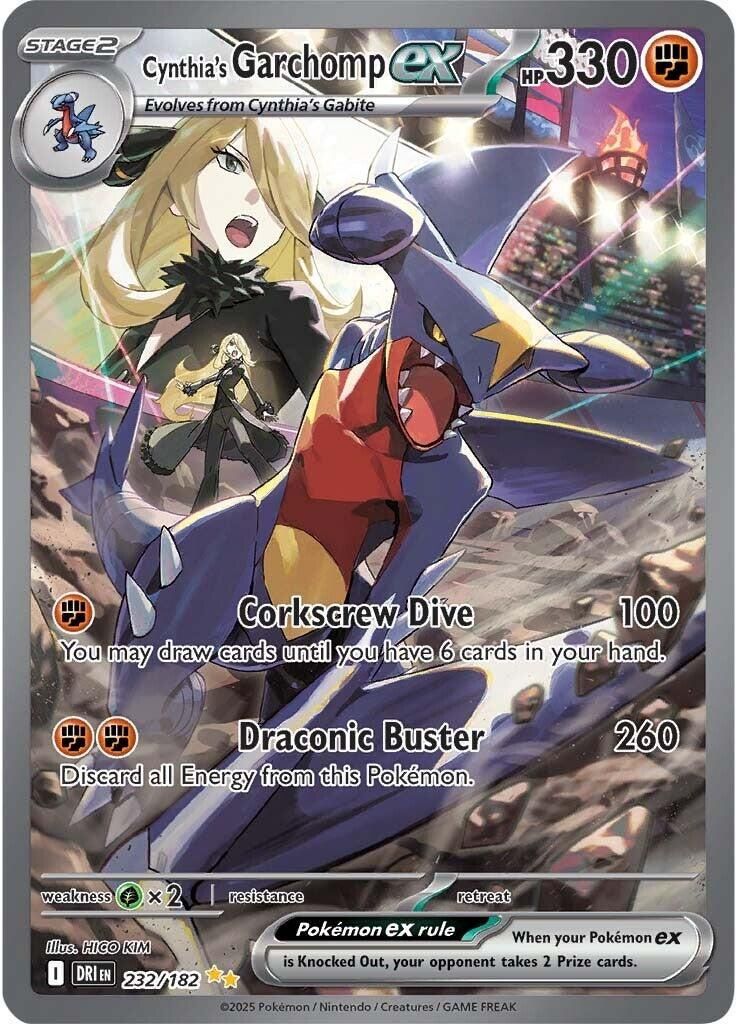 Cynthia's Garchomp EX Full Art Holo Destined Rivals 232/182